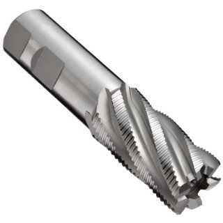 YG 1 E2079 Cobalt Steel Square Nose End Mill, Weldon Shank, Uncoated (Bright) Finish, Roughing Cut, Non Center Cutting, 30 Deg Helix, 3 Flutes, 2.5" Overall Length, 0.3125" Cutting Diameter, 0.375" Shank Diameter