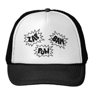 ZAP BAM POW Comic Sound FX   White Hats