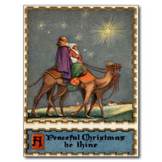 Wisemen Following Star To Jesus Post Cards