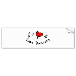 Line Dancing I Heart Love Gift Bumper Sticker