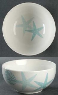 222 Fifth (PTS) Coastal Life Blue Soup/Cereal Bowl, Fine China Dinnerware   Blue