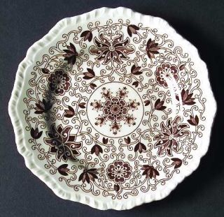 Masons Bow Bells Brown Bread & Butter Plate, Fine China Dinnerware   Brown Flow
