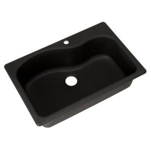 FrankeUSA Dual Mount Composite Granite 33x22x9 1 Hole Single Bowl Kitchen Sink in Graphite SGR3322 1