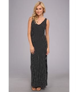 Ninety Vertical Stripe Racerback Womens Dress (Black)