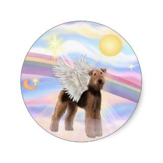 Clouds   Airedale Angel (standing) Stickers