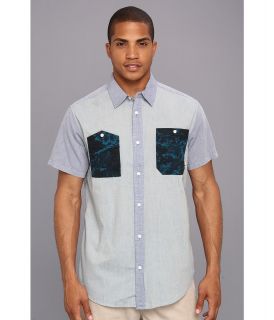 Burton Gilman Short Sleeve Shirt Mens Short Sleeve Button Up (Blue)