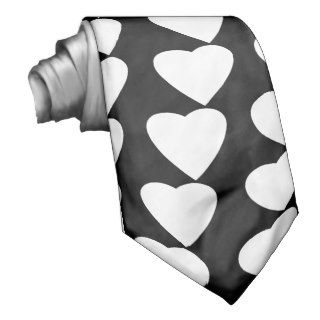 Black and White Love Heart Design. Custom Ties