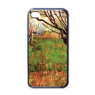 Orchard In Blossom By Vincent Van Gogh Black Iphone 4   Iphone 4s Case Cell Phones & Accessories
