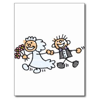 Bride And Groom Wedding Elope Elopement Postcards
