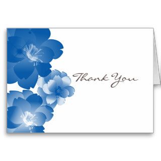 Blue Flowers Thank You Note Card