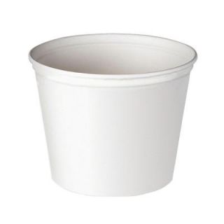 SOLO Double Wrapped Paper Bucket, 165 oz., Unwaxed, White, 100 Per Case SCC 10T1UU