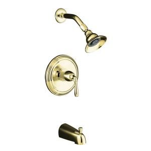 KOHLER Devonshire 1 Handle Tub and Shower Faucet Trim Only in Vibrant Polished Brass K T395 4 PB
