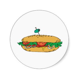 Sandwich Junk Snack Food Cartoon Art Sticker