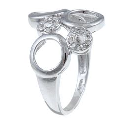 10k White Gold Diamond Accent Circle Design Ring Palm Beach Jewelry Diamond Rings