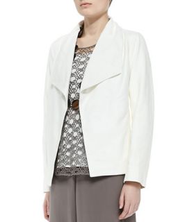 Womens Soft Leather Boxy Jacket   Eileen Fisher