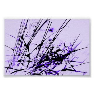 Strike Out Purple and Black Abstract Posters