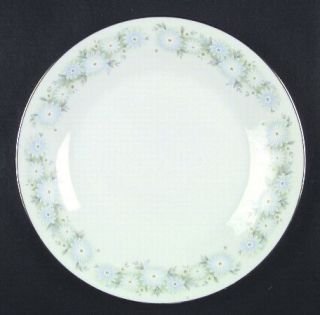 Noritake Blue Charm Dinner Plate, Fine China Dinnerware   Blue Daisies, Green Sh