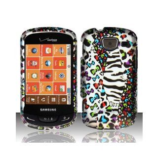 White Colorful Animal Print Hard Cover Case for Samsung Brightside SCH U380 Cell Phones & Accessories