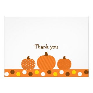 Fall Pumpkin Flat Thank You Note Cards