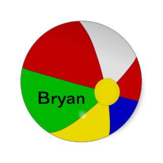 Personalized with Your Name Beach Ball Stickers