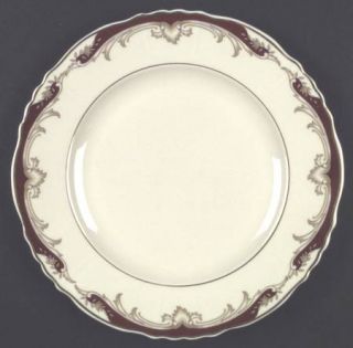 Syracuse Radcliffe Dinner Plate, Fine China Dinnerware   Federal Shape,Maroon Wi
