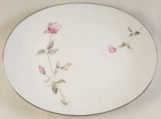 Sango Dawn Rose 15 Oval Serving Platter, Fine China Dinnerware   Pink Rosebuds,