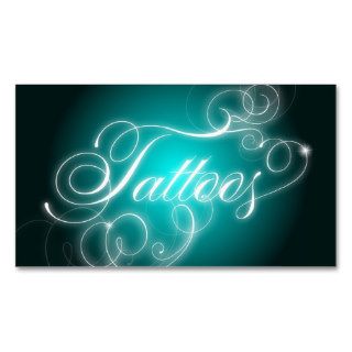 Tattoo Business Card Elegant Flourish Glow