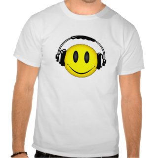 Smiley Face Headphones T shirts