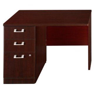 Bush Furniture Quantum 42" Left Return with Pedestal in Harvest Cherry   Home Office Desks