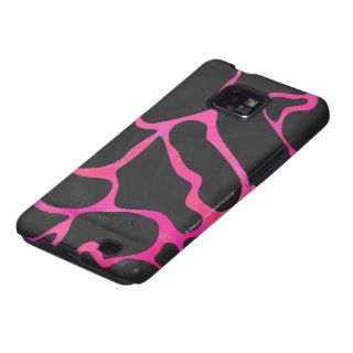 Giraffe Hot Pink and Black Print Galaxy S2 Covers