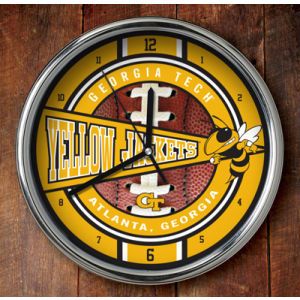 Georgia Tech Yellow Jackets Chrome Clock