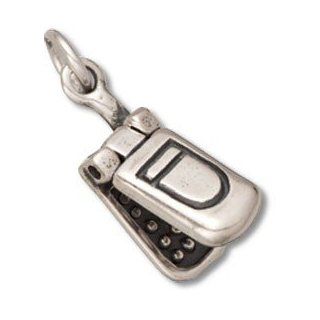 Sterling Silver 18" 1.0mm Wide Box Chain Lightweight Boys Necklace With 3D Opening Flip Cell Phone Pendant Jewelry