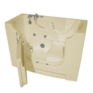 Universal Tubs 5 ft. x 30 in. Dual Wheelchair Accessible Left Drain Walk In Whirlpool and Air Bath Tub in Biscuit HD3060WCALBD