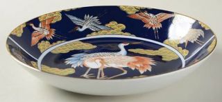 Arita Golden Sagi Coupe Soup Bowl, Fine China Dinnerware   Blue Background     M
