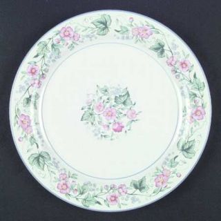 Ranmaru Kensington (4940) Dinner Plate, Fine China Dinnerware   Pink Flowers,Gre