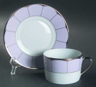 Haviland Illusion Lavender (Lavande) Flat Cup & Saucer Set, Fine China Dinnerwar