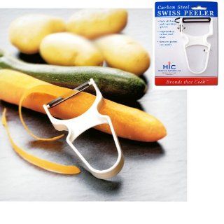 1 Swiss Peeler Cutter Slicer Potato Fruit Vegetable Handheld Carbon Steel Blade Kitchen & Dining