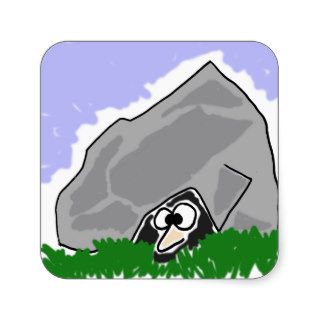 Funny Living Under a Rock Cartoon Stickers