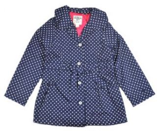 Osh Kosh B'gosh Big Girls Navy Polka Dot Trench Jacket (7) Clothing