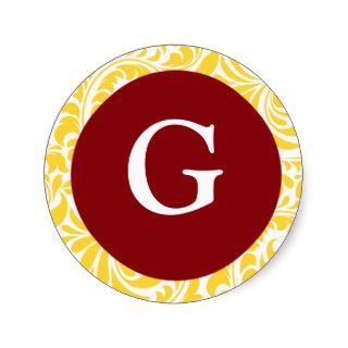 Monogram G Yellow Cranberry Wedding Monograms Enve Sticker