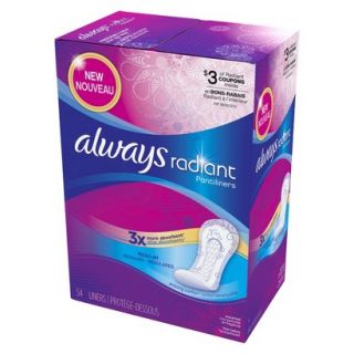 Always Radiant Regular Thin Pantiliners   54 Count