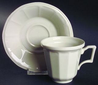Iroquois Museum White Footed Cup & Saucer Set, Fine China Dinnerware   Museum Co