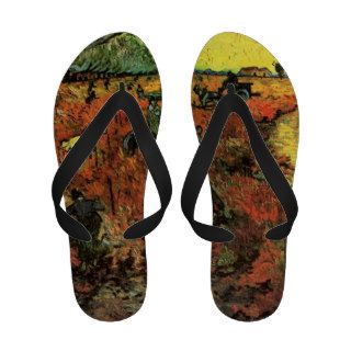 The Red Vineyard. Famous fine art by Van Gogh Sandals