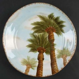 Tabletops Unlimited Baja Dinner Plate, Fine China Dinnerware   Palm Trees,Smooth
