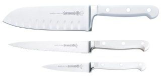 Mundial 5100 Series 3 Piece Knife Starter Set, White with Hollow Edge Kitchen & Dining
