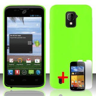 ZTE MAJESTY Z796c GREEN RUBBERIZED PLASTIC COVER HARD CASE + FREE SCREEN PROTECTOR from [ACCESSORY ARENA] Cell Phones & Accessories