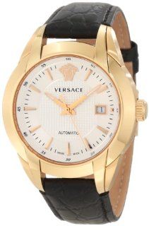 Versace Men's 25A380D002 S009 Character Automatic Rose Gold PVD Black Leather Watch at  Men's Watch store.