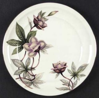 Meito Woodrose Dinner Plate, Fine China Dinnerware   Pink/Tan Flowers, Green Lea
