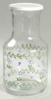 Pfaltzgraff Cloverhill Floral Glassware Decanter, Fine China Dinnerware   Blue F