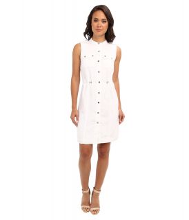 Calvin Klein Cinched Waist Dress Womens Dress (White)